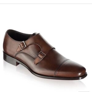 To Boot Men's Tan Leather Double Monk Strap Shoes